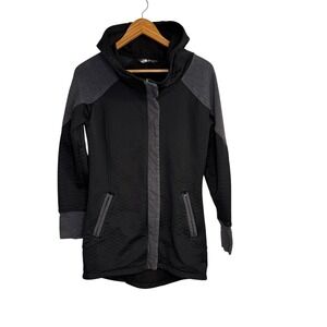 The North Face Womens Jacket Small Black Quilted Recover Up Hood Full Zip Active